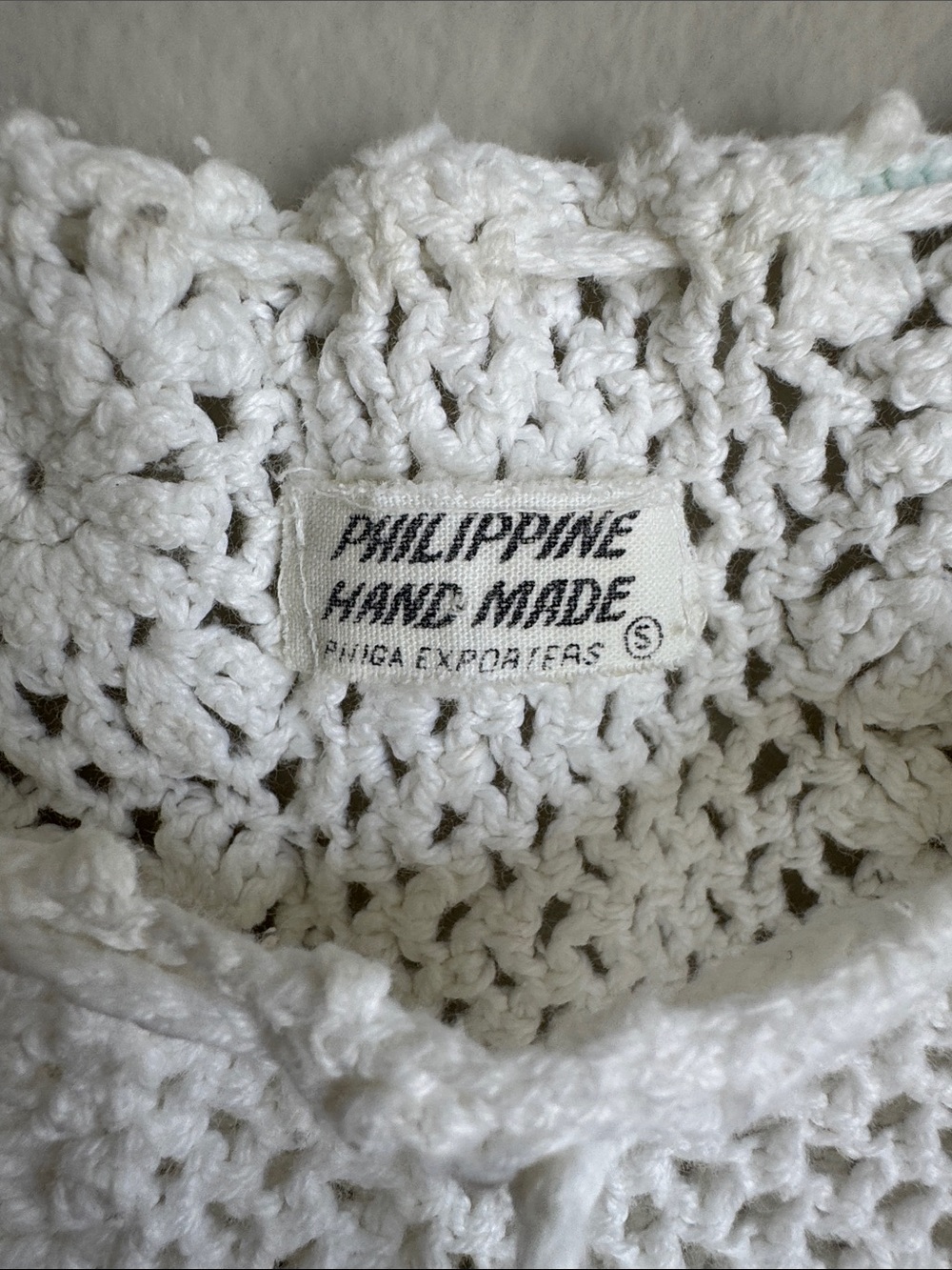 Philippine Handmade White Crochet Tank Top Boho Festival Beach Cotton Women’s S - Picture 4 of 10